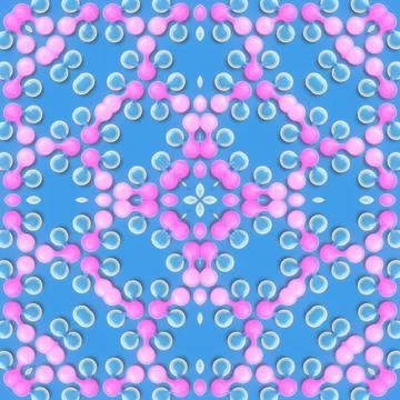 A detailed 3D pattern in the form of a symmetrical kaleidoscope Illustrazione stock