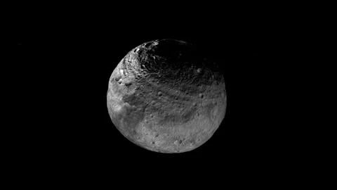 Detailed 3D Render of Rocky Celestial Body, Asteroid or Moon Surface Stockbeeldmateriaal 332813043