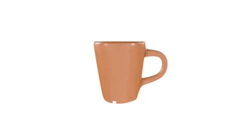 Detailed 3D rendering of an abstract orange mug on a plain background Stock-Footage 285671325
