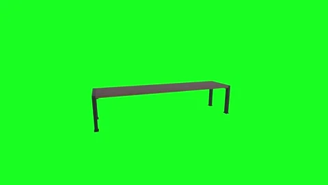 Detailed 3D rendering of a black table on a bright green background Stock Footage 297584321