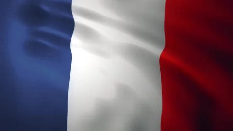 Detailed 3d rendering closeup of the flag of France. Flag has a detailed real Stock Photos