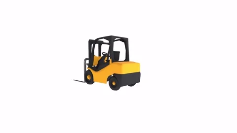 Detailed 3D rendering of a modern forklift in industrial settings Stock-Footage 285671567