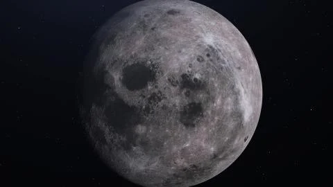 Detailed 3d Rendering of moon, dark space background Ilustração Stock