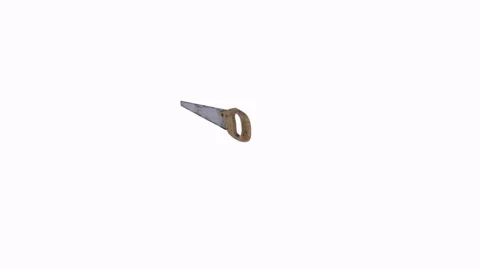 Detailed 3D rendering of an old hand saw on a white background 스톡 동영상 303594664