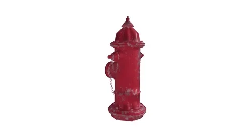 Detailed 3D rendering of a red fire hydrant in an urban setting Stock-Footage 285671463