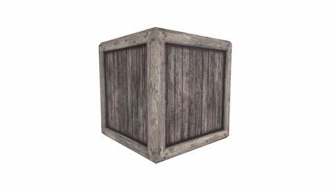 Detailed 3D rendering of a rustic wooden crate with planks Stockbeeldmateriaal 286148158