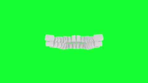 Detailed 3D rendering of a set of teeth on a green backdrop Stock-Footage 285060374