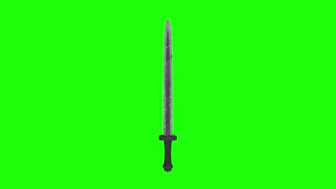 Detailed 3D rendering of a sword with a green background Stock-Footage 287012312