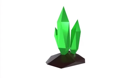 Detailed 3D rendering of vibrant green crystals on a dark base Stock-Footage 284237593