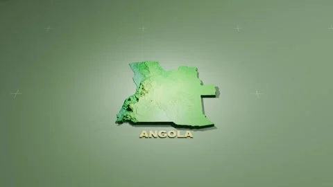 Detailed 3D Terrain and Elevation Map of Angola Stock Footage 344815911