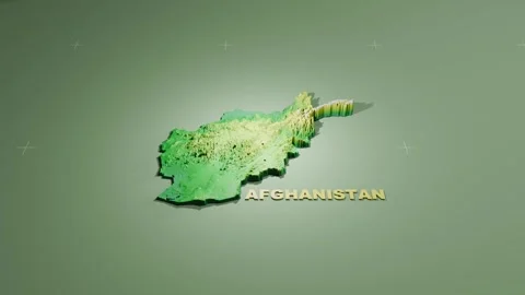 Detailed 3D Terrain and Elevation Map of Afghanistan Stock Footage 344815912