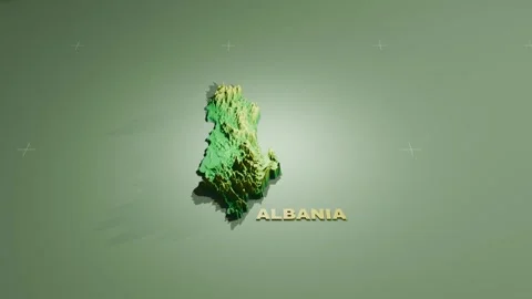 Detailed 3D Terrain and Elevation Map of Albania Stock Footage 344815914