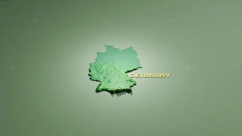 Detailed 3D Terrain and Elevation Map of Germany Stock Footage 344833136