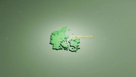 Detailed 3D Terrain and Elevation Map of Denmark Stock Footage 344833144