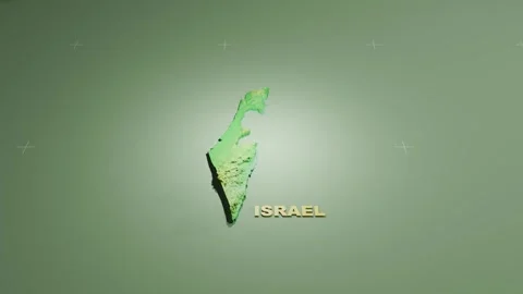 Detailed 3D Terrain and Elevation Map of Israel Stock Footage 345354148