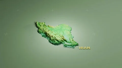 Detailed 3D Terrain and Elevation Map of Iran Stock Footage 345354150