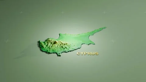 Detailed 3D Terrain and Elevation Map of Cyprus Stock Footage 346033557