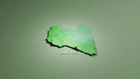 Detailed 3D Terrain and Elevation Map of Libya Stock Footage 346810965