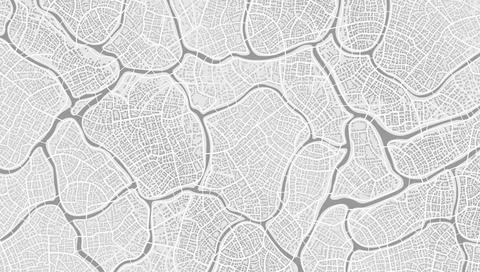 Detailed abstract city map pattern with winding roads and urban district layout Stock Illustration