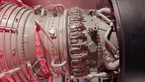 Detailed aircraft jet engine technology Stock Footage 344033143