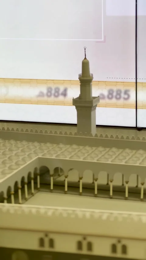 Detailed Architectural Model of Prophet's Mosque Stockbeeldmateriaal 337238679