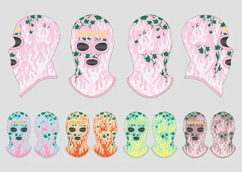 Detailed Balaclava Technical Specification Pack with Multiple Colors イラスト素材