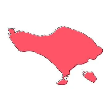 Detailed Bali island vector map is an isolated illustration for travel design Stock Illustration