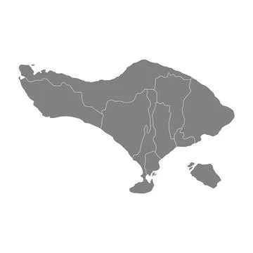 Detailed Bali island vector map is an isolated illustration for travel design Stock Illustration