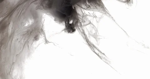 Detailed black ink cloud moving in slow motion on the left side like smoke Stock Footage 114283790