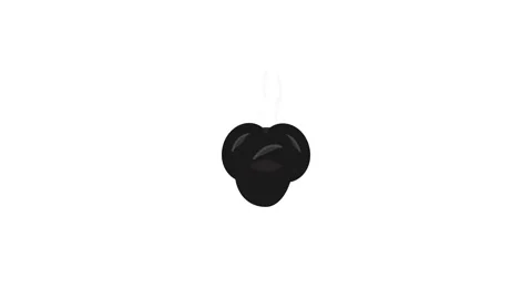 Detailed Black Mussels Steaming Flat Icon Motion Graphic with Smooth Vapor .. Видео 346007175