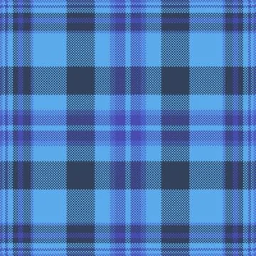 Detailed blue plaid pattern. Classic textile design for fashion, backgrounds, Illustrazione stock