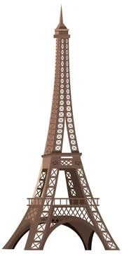 Detailed Brown Eiffel Tower Vector Illustration for Paris Travel Poster Ilustración de archivo