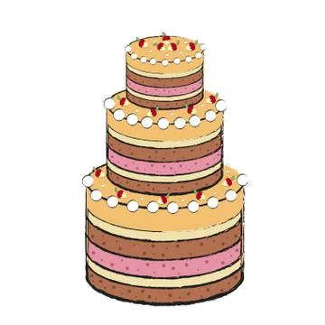 Detailed cake icon Stock Illustration
