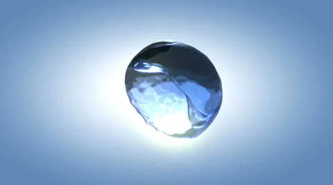 Detailed clear water background, a drop of water splashing in the sphere Stock Footage 24615509