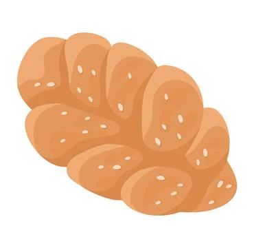 Detailed close-up of a challah bread with seeds. Fresh baked traditional Jewish Stock Illustration
