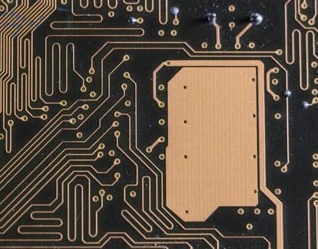 Detailed Close-Up of Computer Circuit Board Technology Components Stock Photos