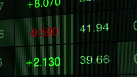 Detailed Close-Up of Digital Financial Data Display Showing Price Quotes and 動画素材 339067791
