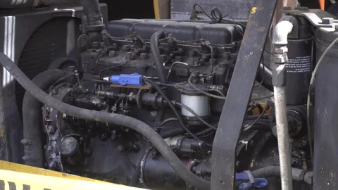 Detailed close-up of a functioning engine in action 1 Stock Footage 255599198