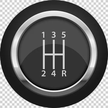 A detailed close-up of a gearshift pattern diagram, featuring silver number.. Stock Illustration