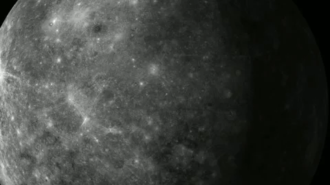 Detailed Close-up of Mercury's Surface. Stock Footage 294736058