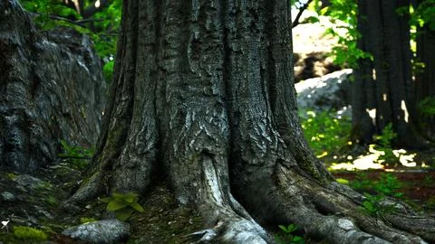 Detailed close up view on a forest ground texture with moss Stock Illustration