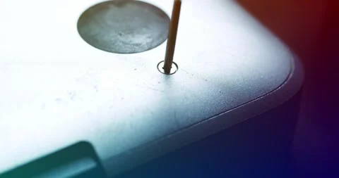 Detailed CloseUp Image of Screwdriver and a Screw Set on Surface Stock Footage 294243116