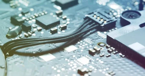 Detailed closeup view of advanced circuit board technology showcased visually Stock-Footage 294241033