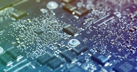 Detailed closeup view of advanced circuit board technology showcased visually 스톡 동영상 294242837
