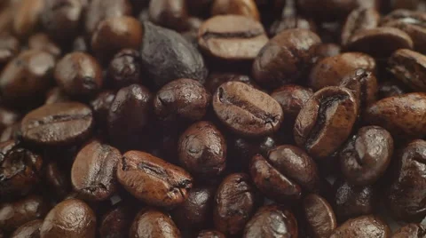 Detailed Coffee Beans Macro Close Up Stock Footage 61932819