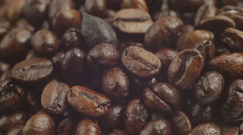 Detailed Coffee Beans Macro Close Up Stock Footage 61932824