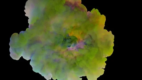 Detailed colored smoke vortex in 4k Stock Footage 75345525