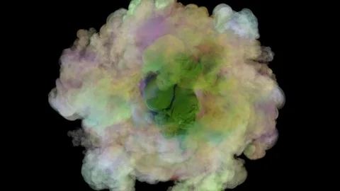 Detailed colored smoke vortex Stock Footage 74949895