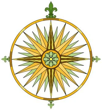 Detailed compass Stockillustratie