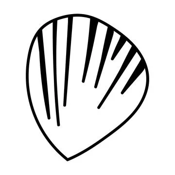 Detailed contour of a shell in simple monochrome style. Stock Illustration
